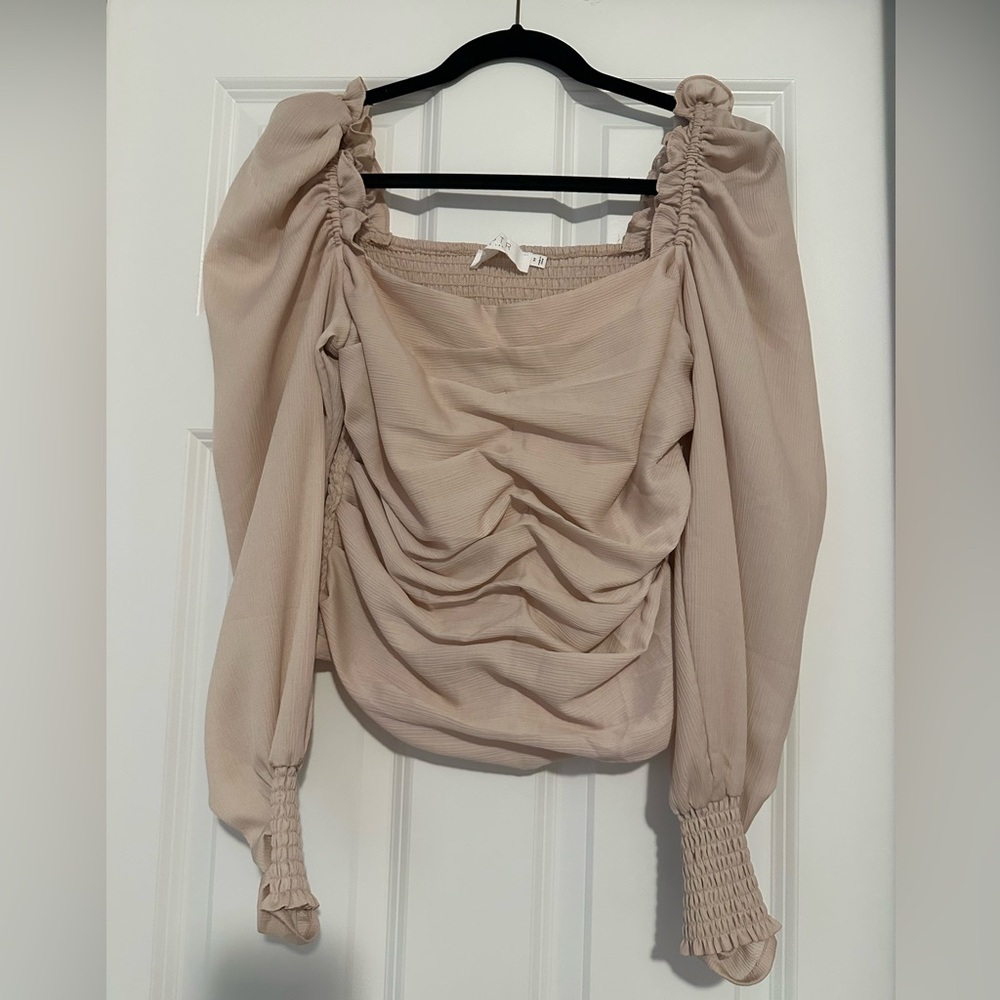Elegant Blush Ruched Women's Top